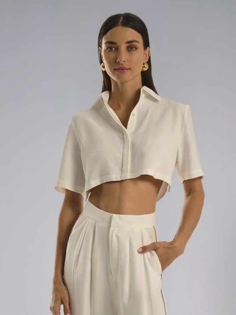 Nonchalant Label Caja crop shirt